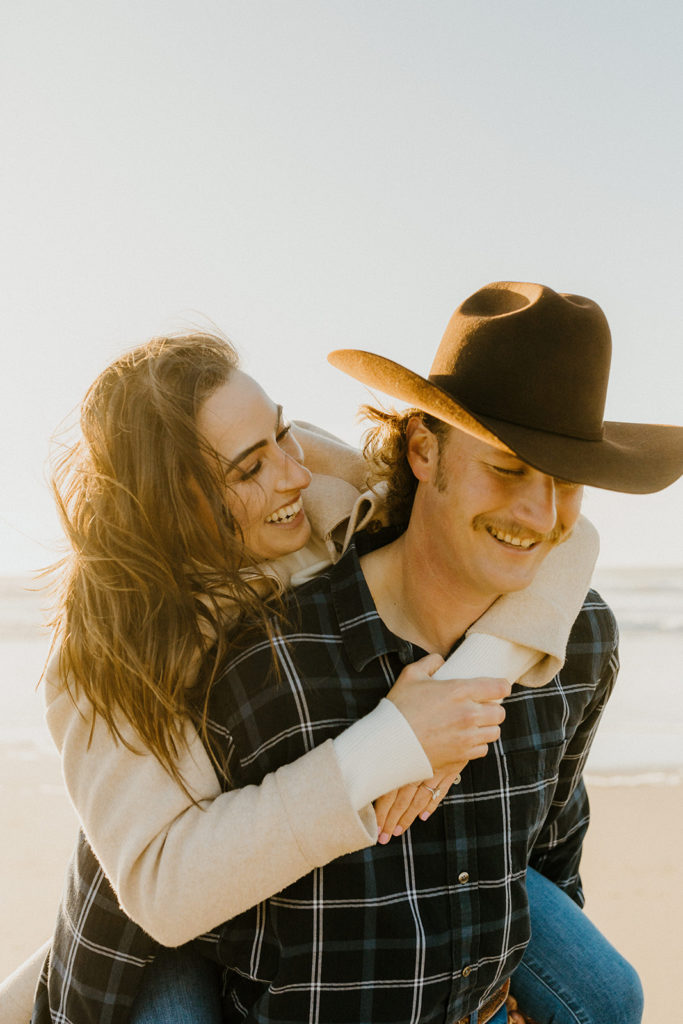 Rachel Christopherson Engagement Photographer-Engaged couple holding each other and smiling-San Francisco Engagement Photos, Northern California Engagement Photos, Point Reyes Engagement Photos, Bodega Bay Engagement Photos, Dillon Beach Engagement Photos, Bay Area Engagement Photos