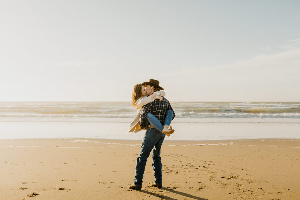 Rachel Christopherson Engagement Photographer-Engaged couple holding each other and kissing-San Francisco Engagement Photos, Northern California Engagement Photos, Point Reyes Engagement Photos, Bodega Bay Engagement Photos, Dillon Beach Engagement Photos, Bay Area Engagement Photos