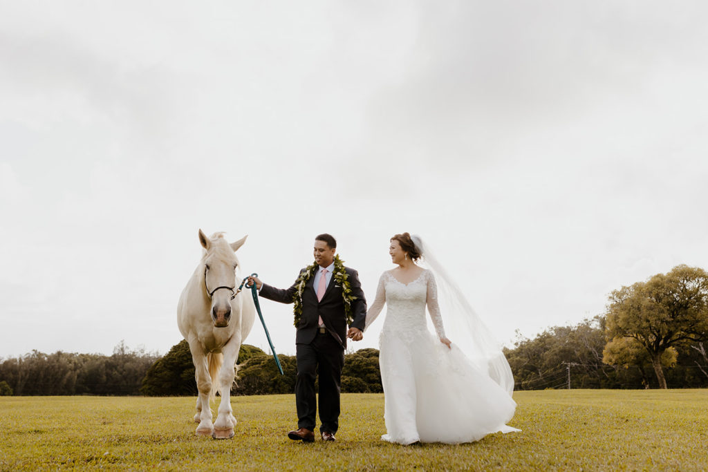 Rachel Christopherson Photography - North Shore Oahu wedding at Sunset Ranch, bride and groom photos