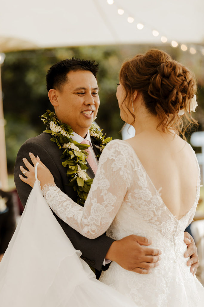 Rachel Christopherson Photography - North Shore Oahu wedding at Sunset Ranch, wedding reception photos, bride and groom first dance