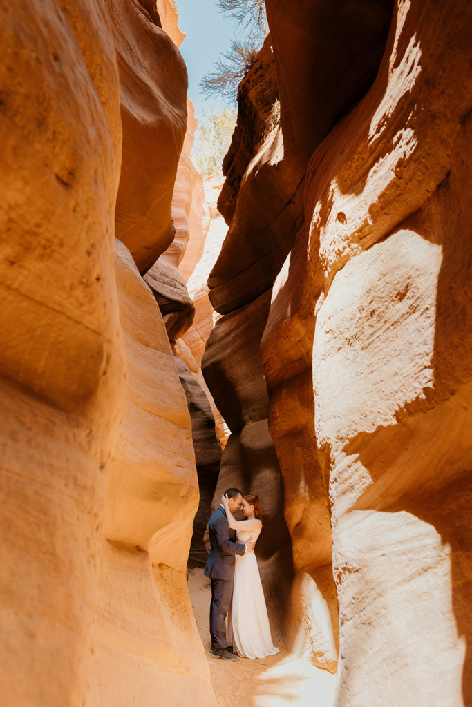 Rachel Christopherson Photography - Zion Utah elopement, National Park elopement, adventurous bride and groom, bride and groom photos