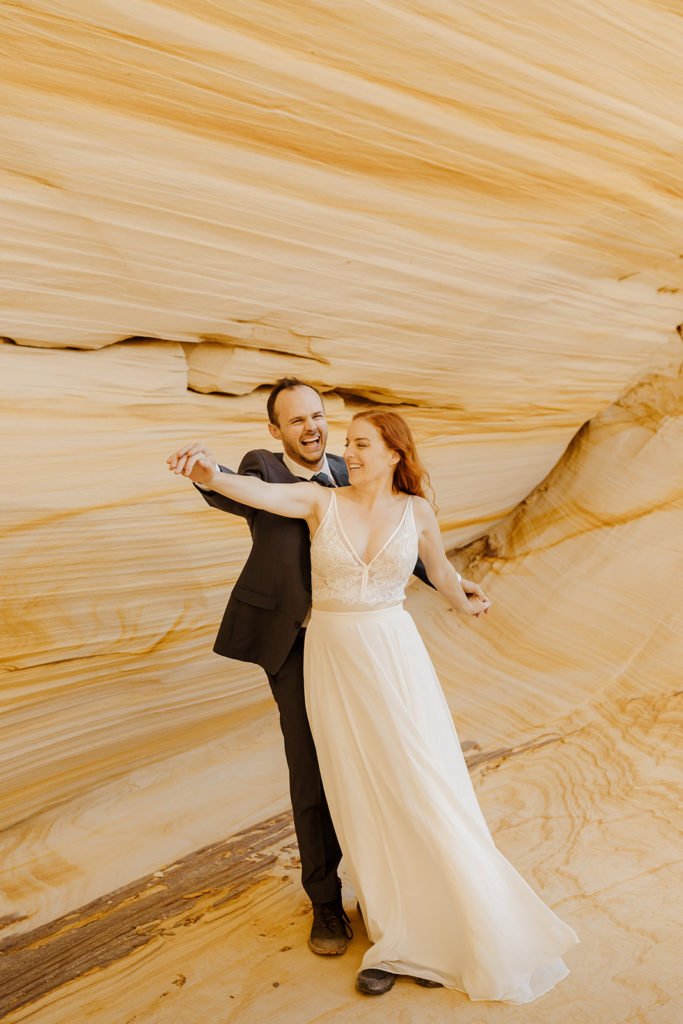 Rachel Christopherson Photography - Zion Utah elopement, National Park elopement, adventurous bride and groom, bride and groom photos