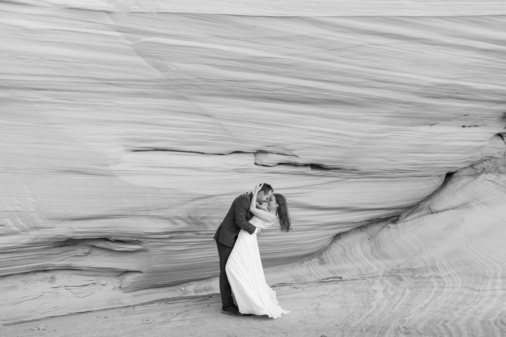 Rachel Christopherson Photography - arizona elopement, National Park elopement, adventurous bride and groom, bride and groom photos, black and white elopement photos
