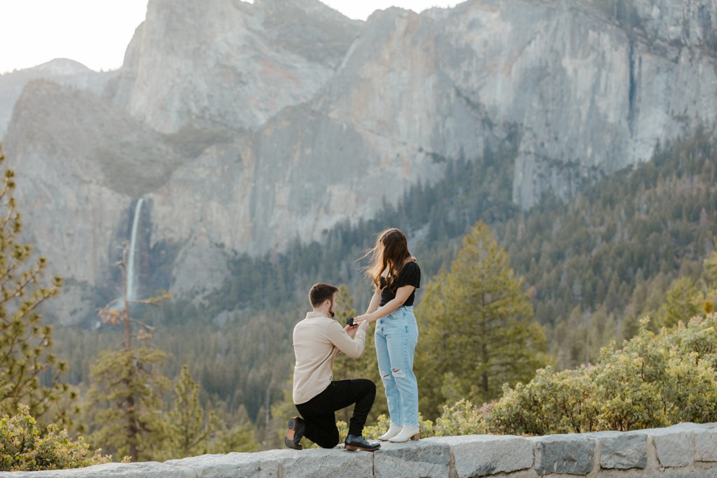 Rachel Christopherson Yosemite Engagement Photographer - Tunnel View engagement photos, surprise proposal photos, best places to propose in yosemite