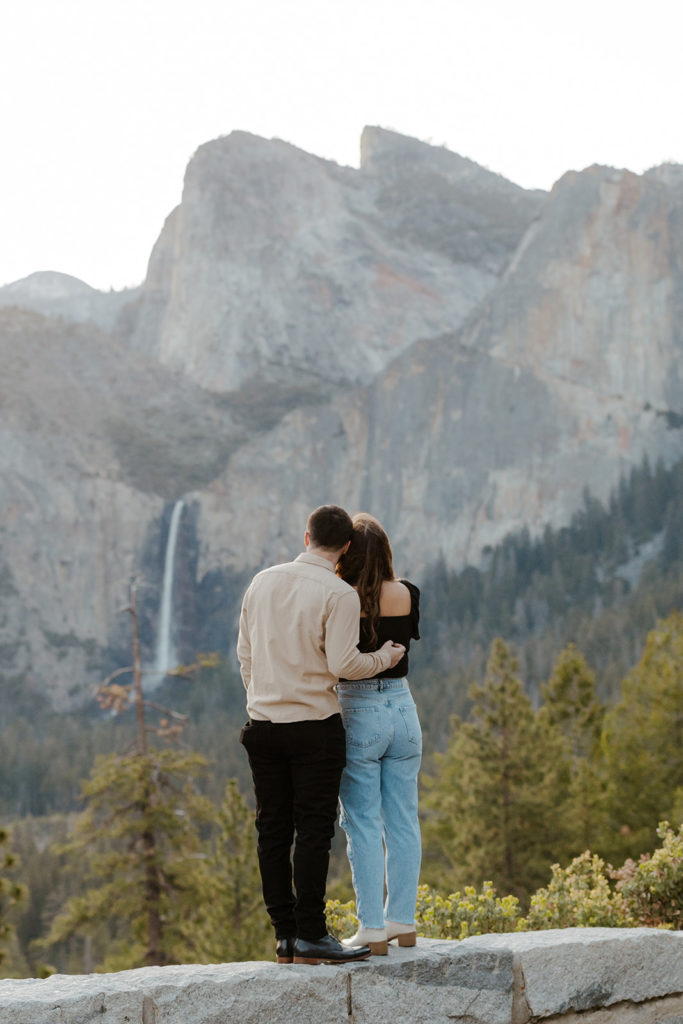 Rachel Christopherson Yosemite Engagement Photographer - Yosemite Falls engagement photos, surprise proposal photos, engaged couple