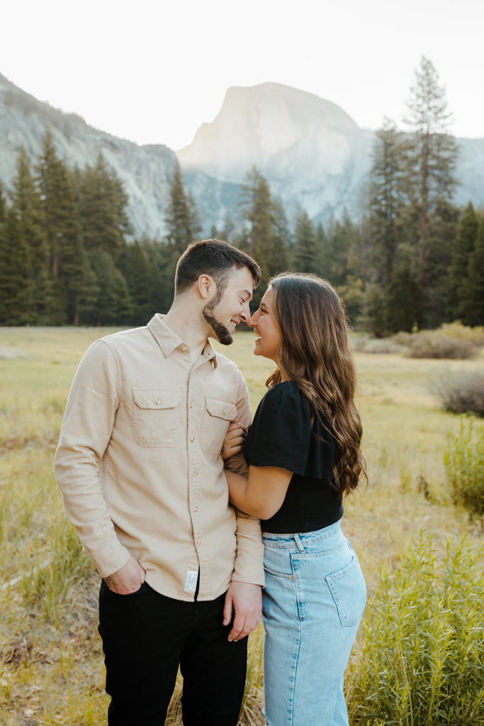 Rachel Christopherson Yosemite Engagement Photographer - Yosemite Falls engagement photos, surprise proposal photos, engaged couples