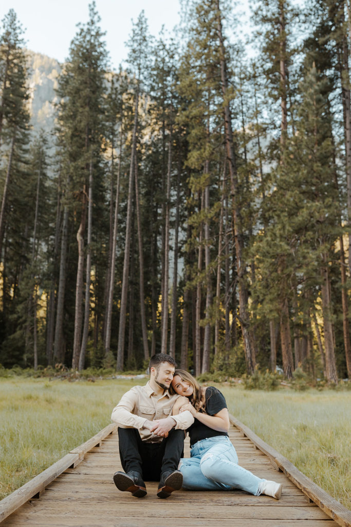 Rachel Christopherson Yosemite Engagement Photographer - Yosemite Falls engagement photos, surprise proposal photos, engaged couple