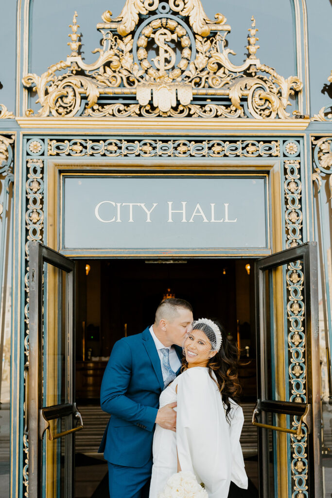 Rachel C Photography - Bride and groom in front of san francisco city hall