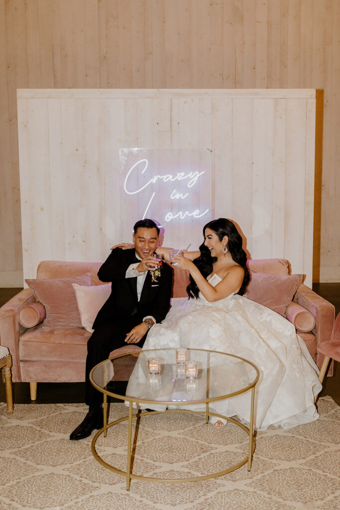 Rachel C Photography - neon wedding signs, blush pink wedding details
