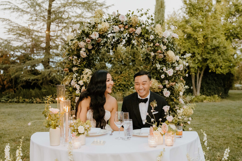 Rachel C Photography - blush pink wedding florals, sweet heart table ideas