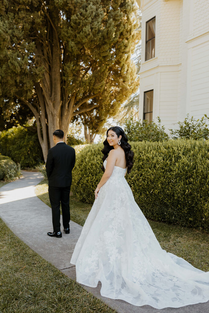 Rachel C Photography - Bride and groom first look, northern california wedding photographer