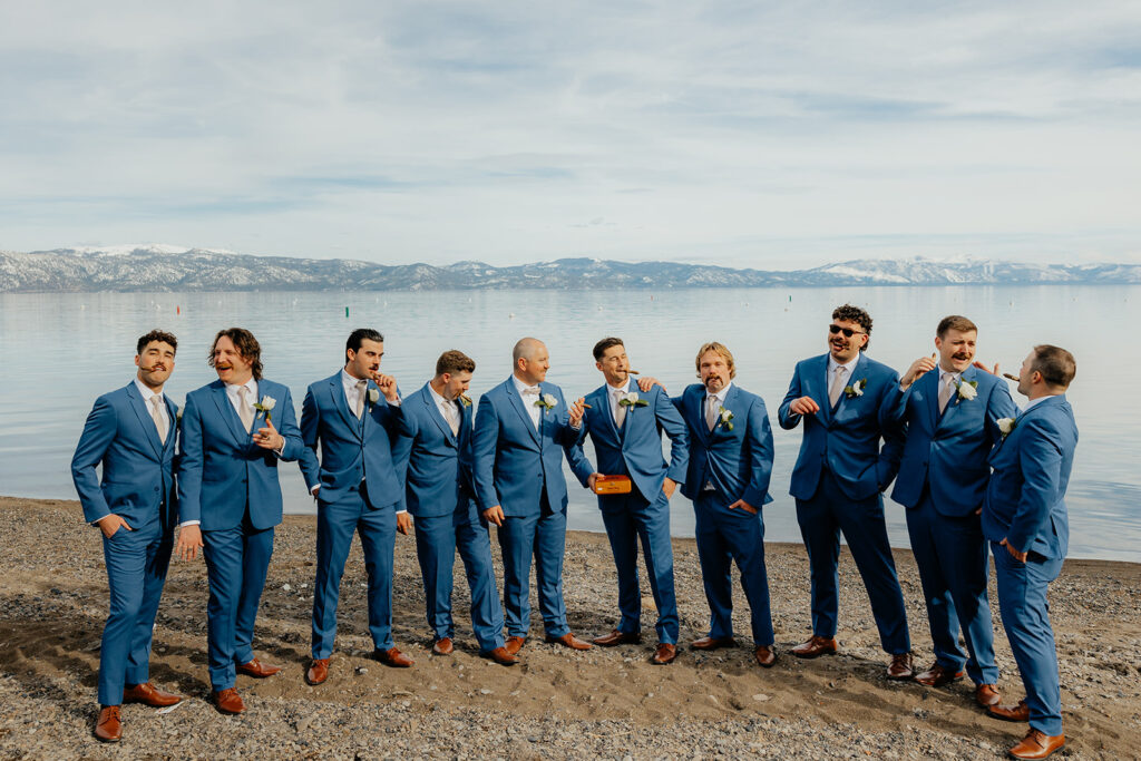 Groom and groomsmen photo from Lake Tahoe wedding captured by Lake Tahoe wedding photographer - Rachel C. Photography