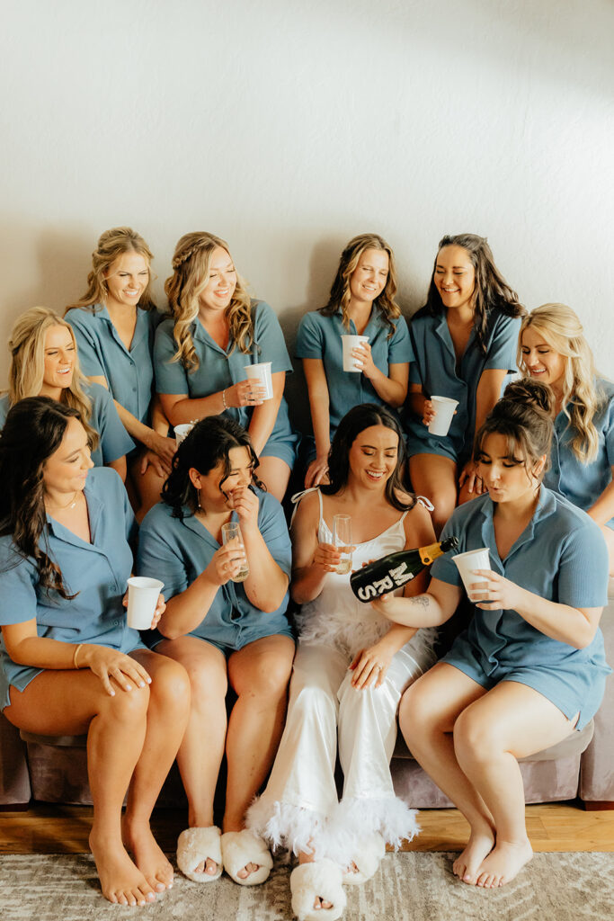 Bride and bridesmaids before the ceremony