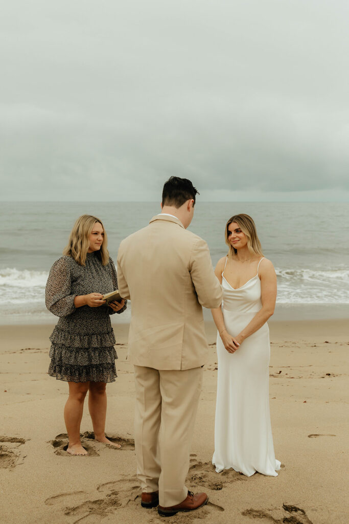 Intimate beach wedding ceremony