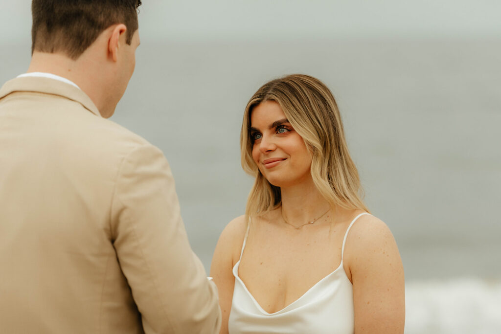 Intimate beach wedding ceremony