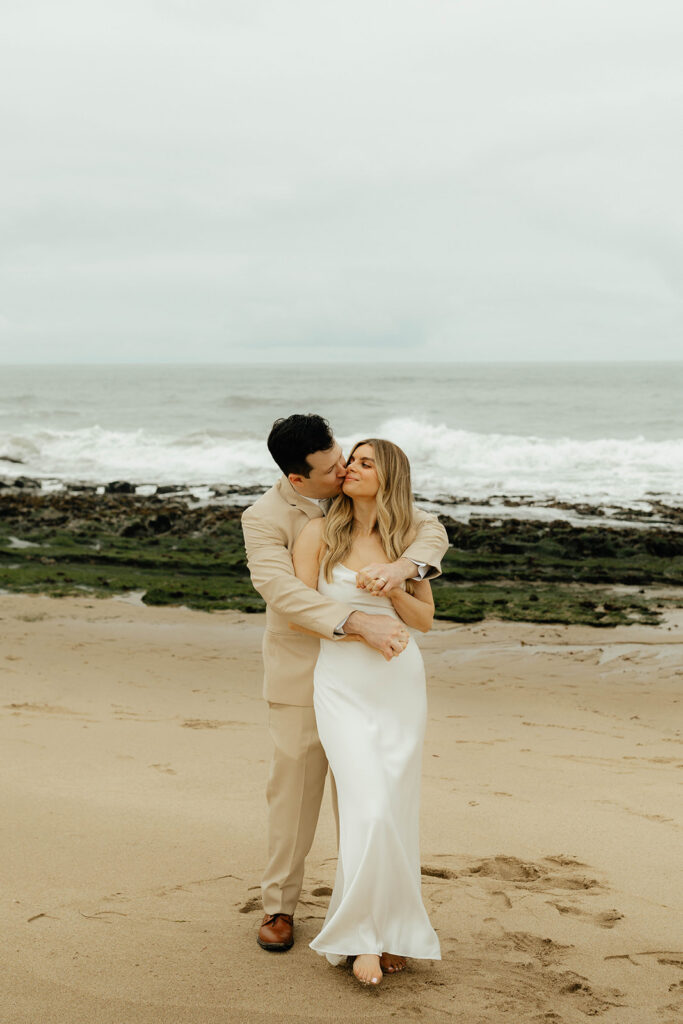 California elopement photography on Santa Cruz Beach - Davenport Beach