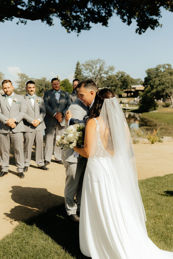 Outdoor wedding ceremony at Saureel Vineyards in Placerville, California