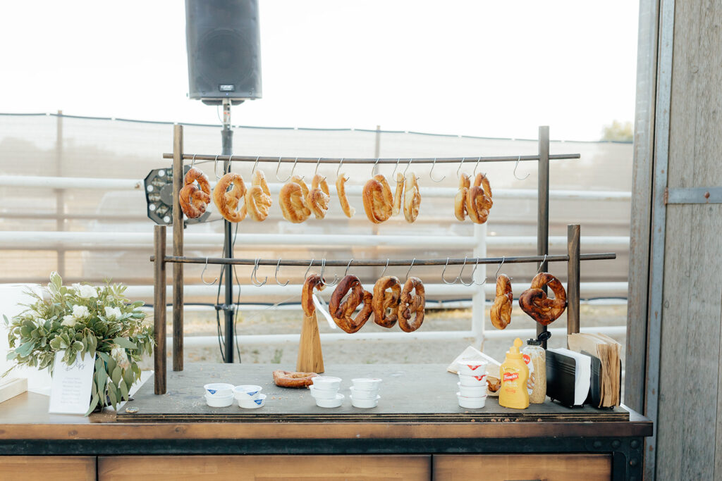 Wedding pretzel bar