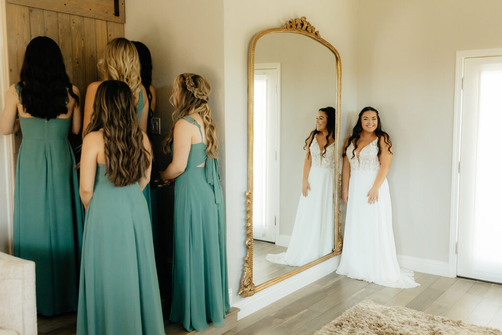 Bride and bridesmaids first looks