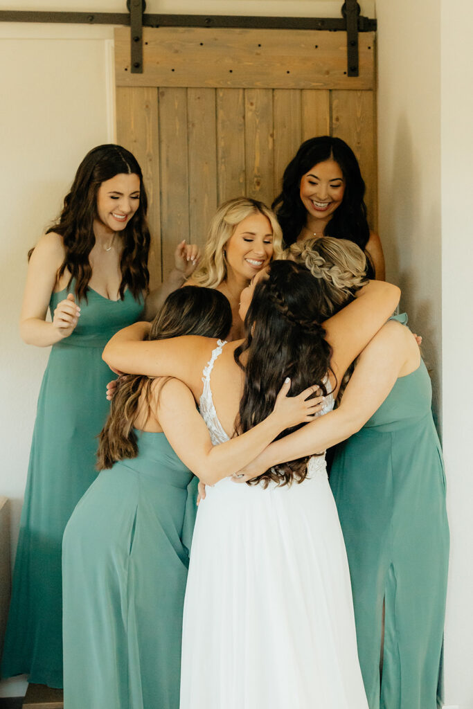 Bride and bridesmaids first looks