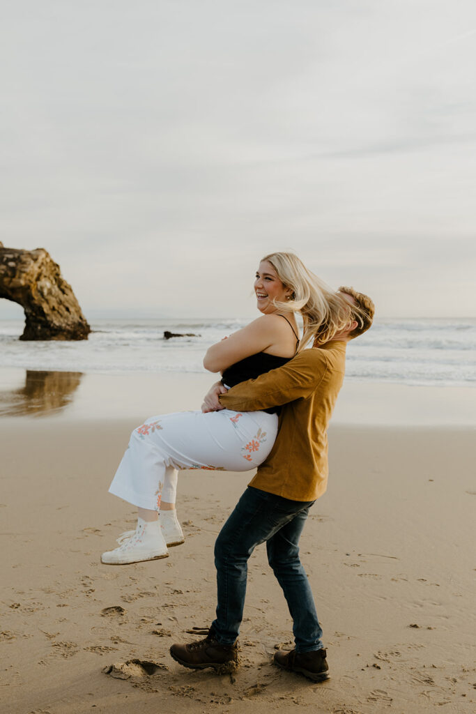 Couples photography at Natural Bridges State Beach 