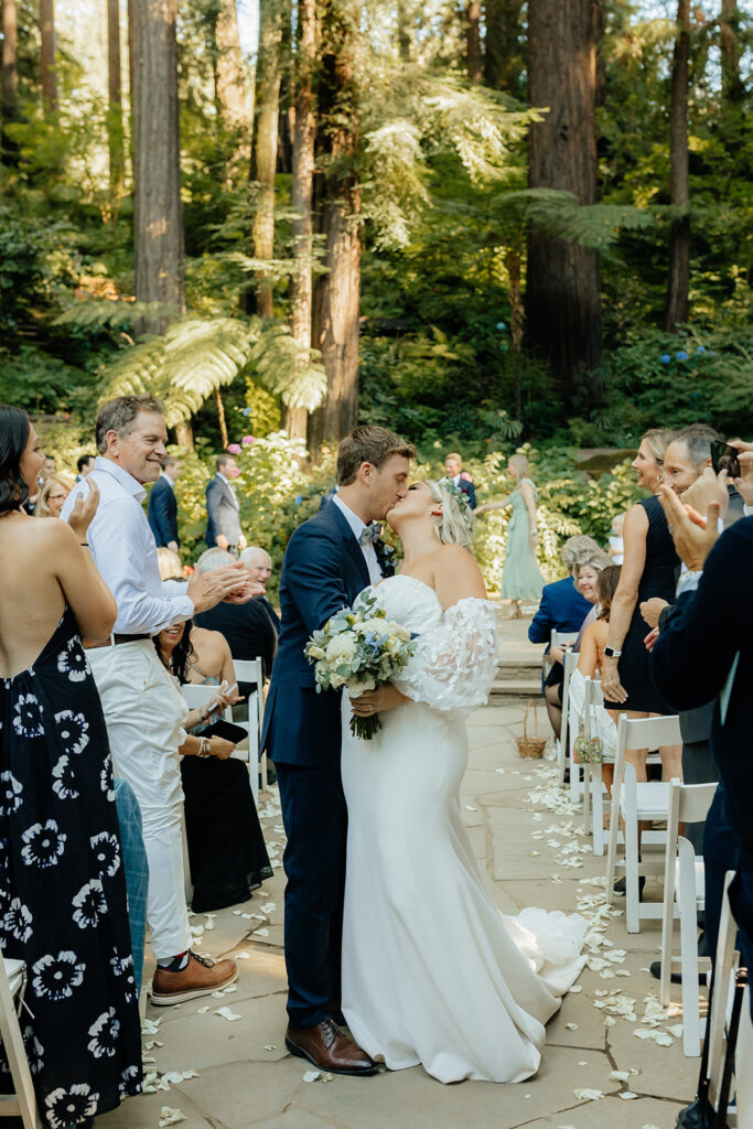 A redwood wedding ceremony at Nestldown wedding venue