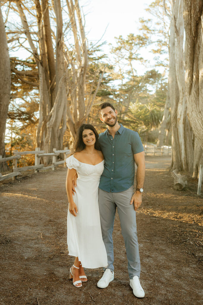 Couple posing for photos in Northern California