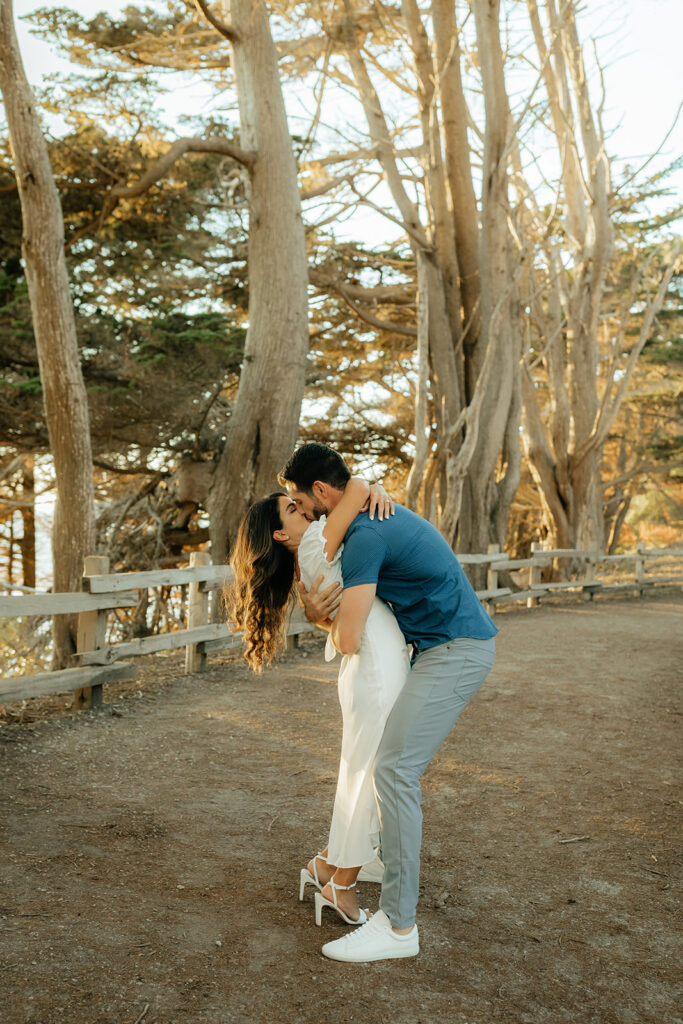 Couple posing for photos in Northern California