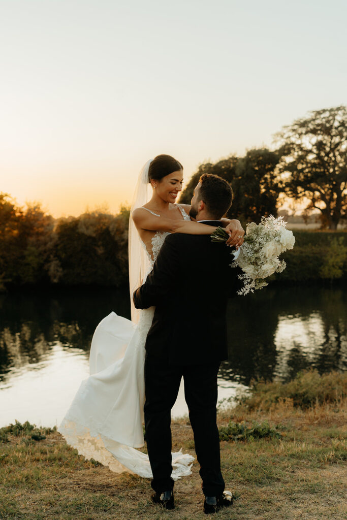 Bride and groom portraits from a Grand Island Mansion wedding in Sacramento