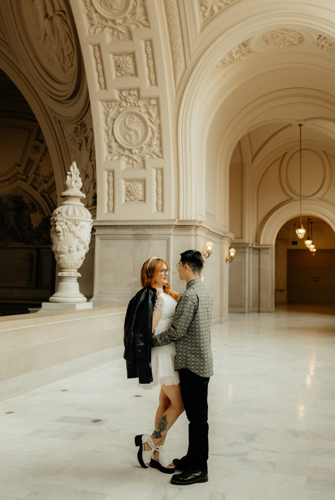 Couples photos from their edgy San Francisco City Hall elopement