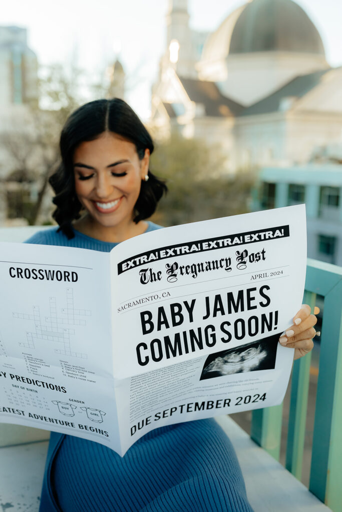 fun baby announcement session 