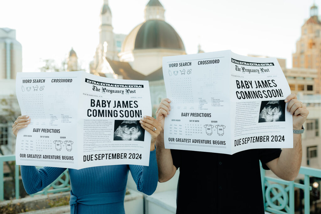 Cute Rooftop Baby Announcement 