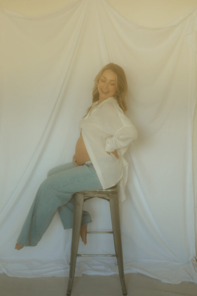 beautiful mom to be during her maternity photoshoot 