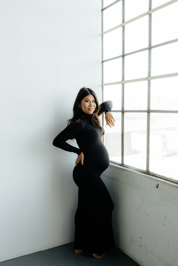 mom to be during their maternity session 