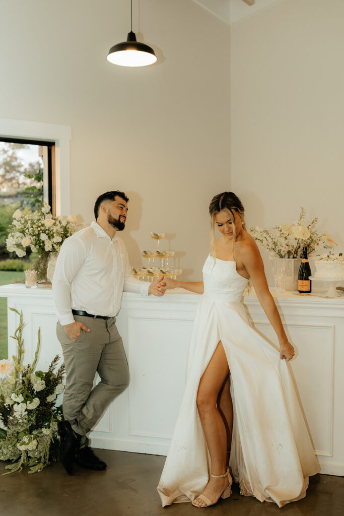 bride and groom at their wedding reception