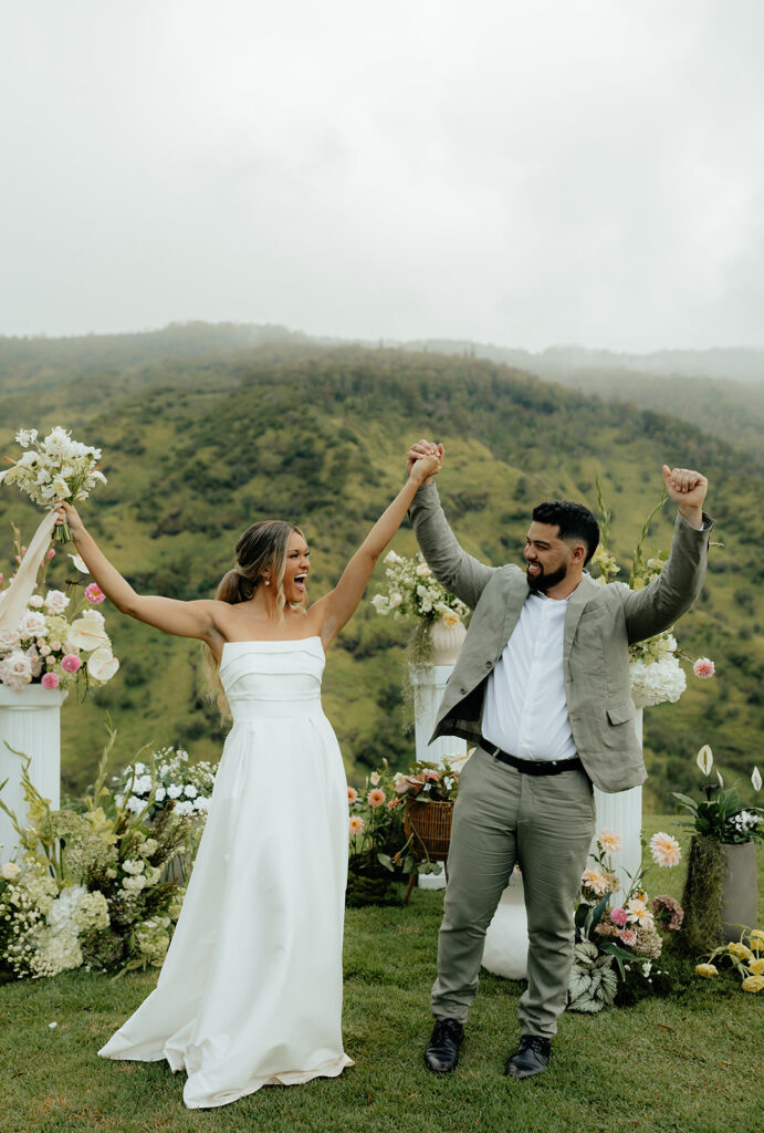 bride and groom after their wedding ceremony