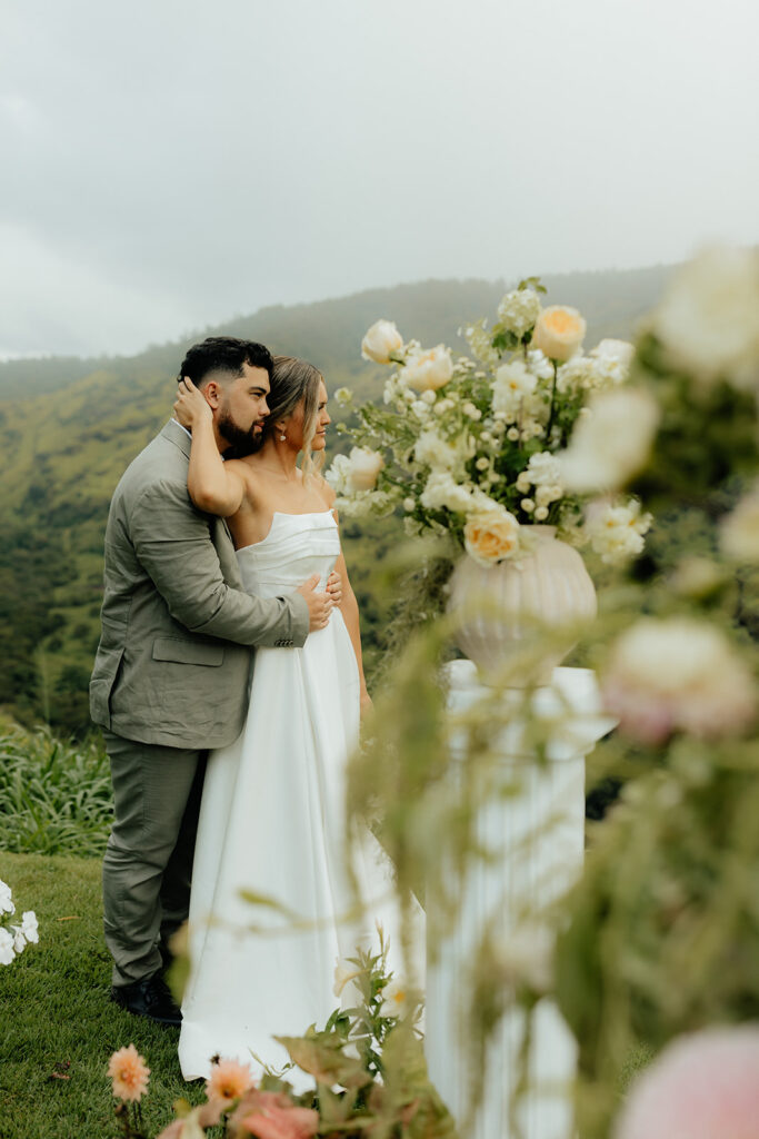 bride and groom after their ethereal intimate wedding ceremony