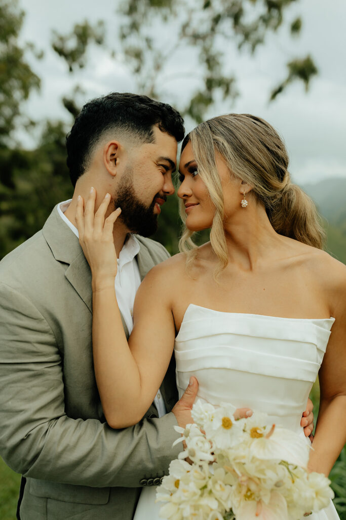 beautiful couple looking at each other