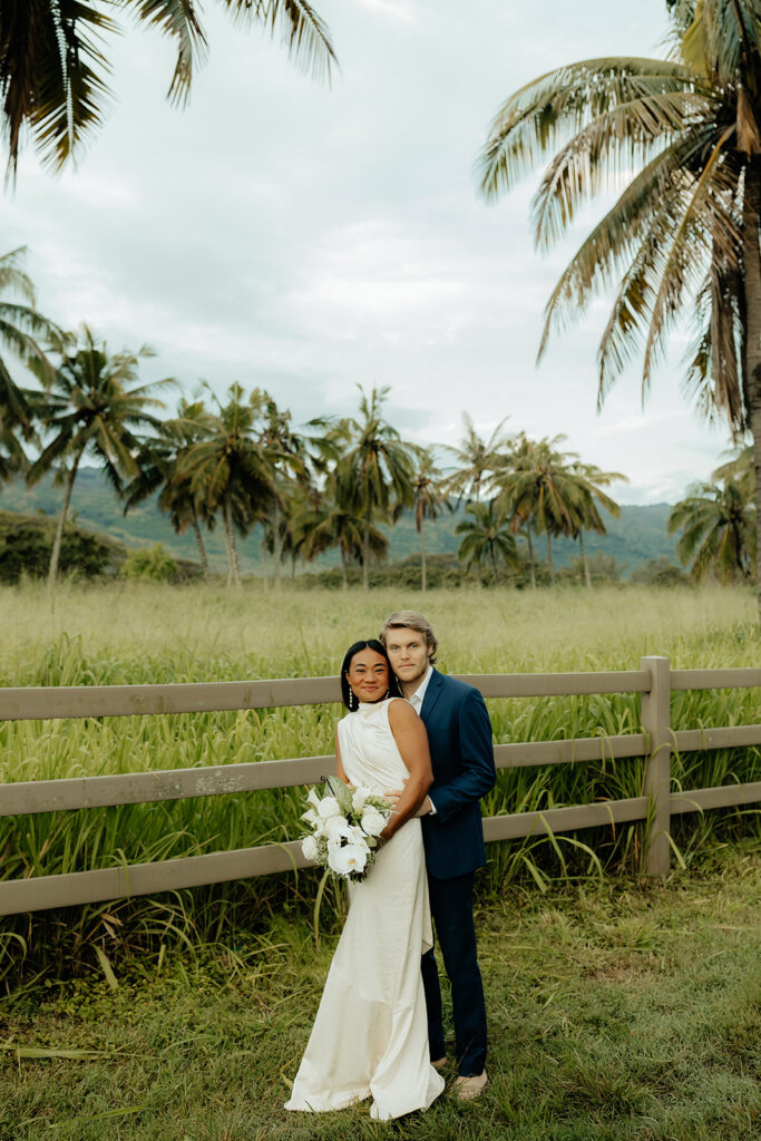 cute portrait of the bride and groom