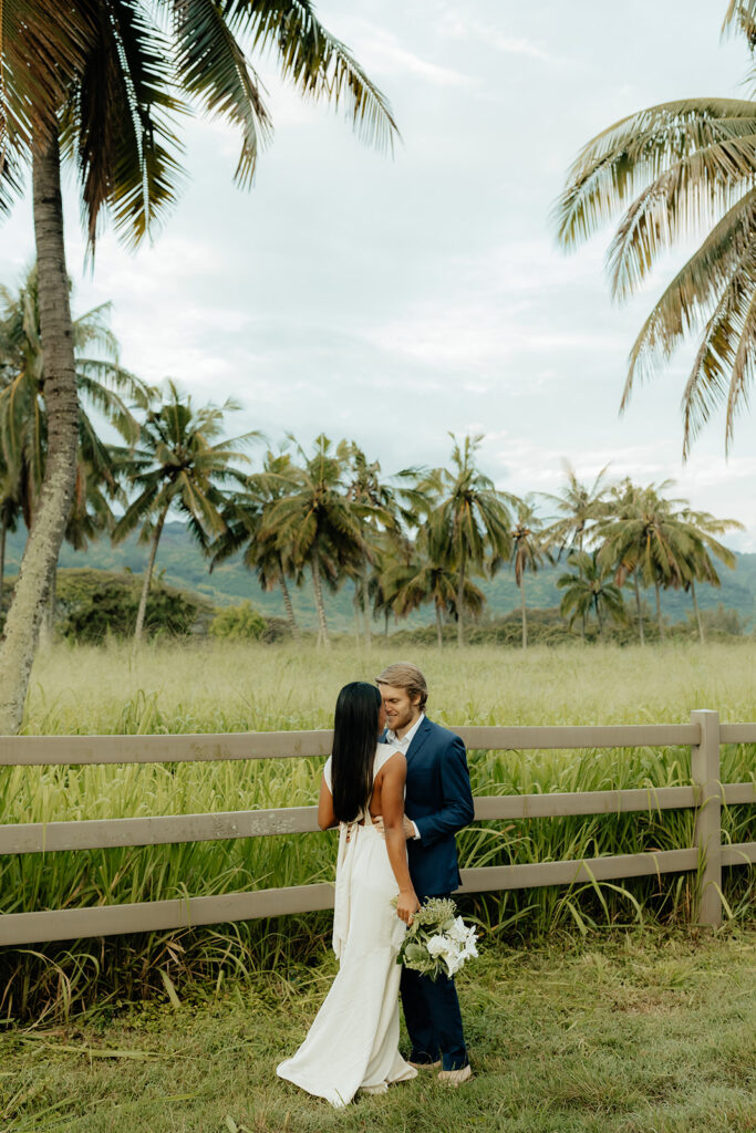 Intimate and Chic Sunrise Elopement in Oahu