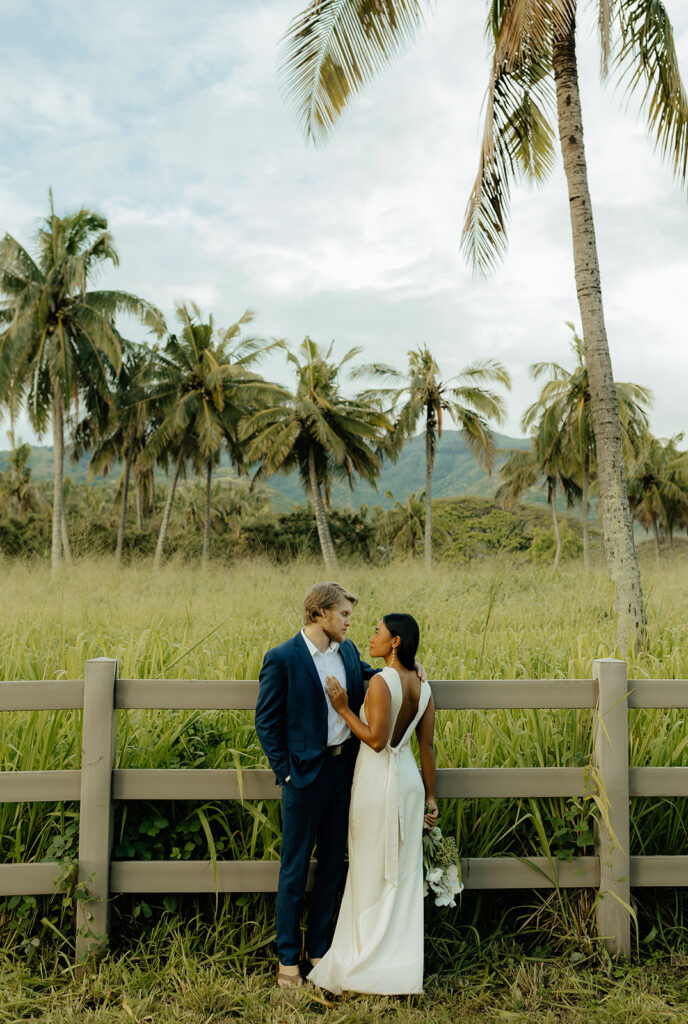 Intimate and Chic Sunrise Elopement in Oahu