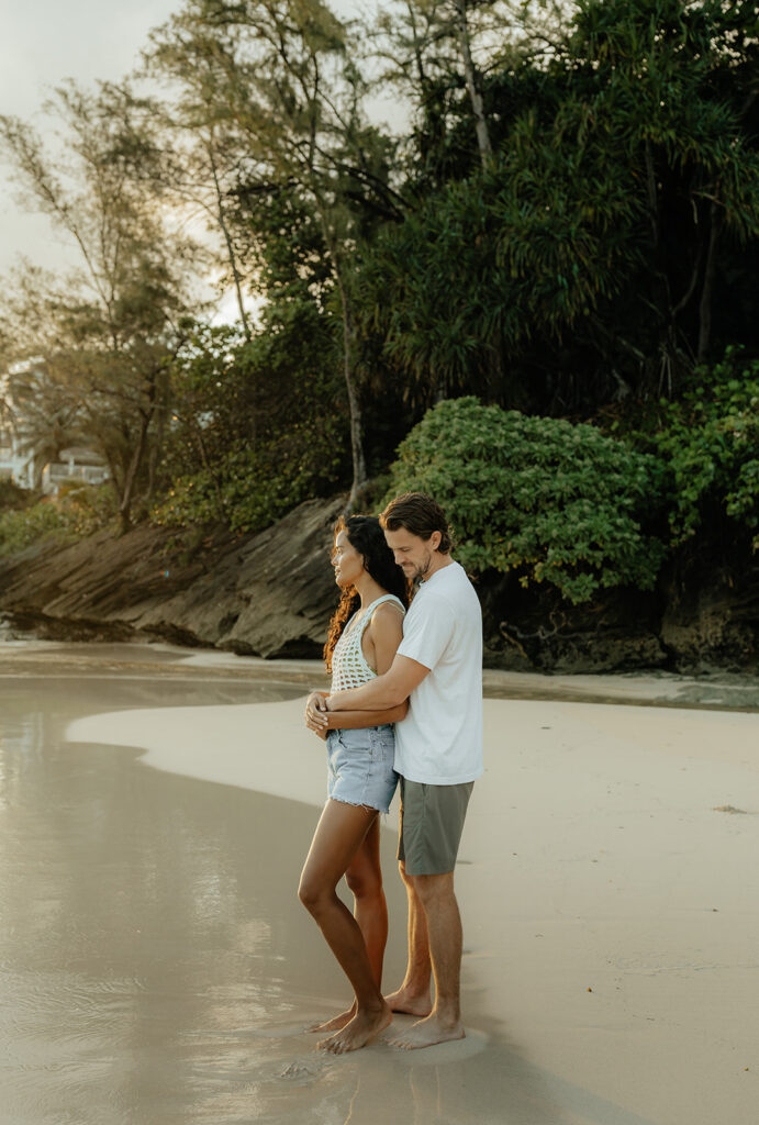 happy couple at their beach photoshoot