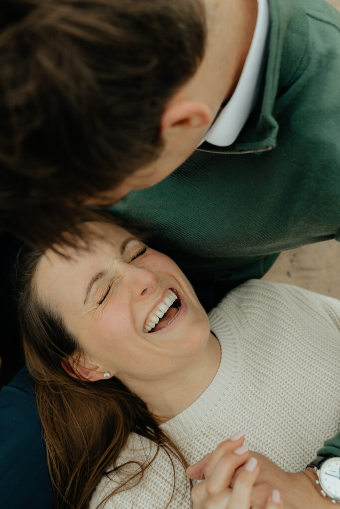 couple laughing with each other