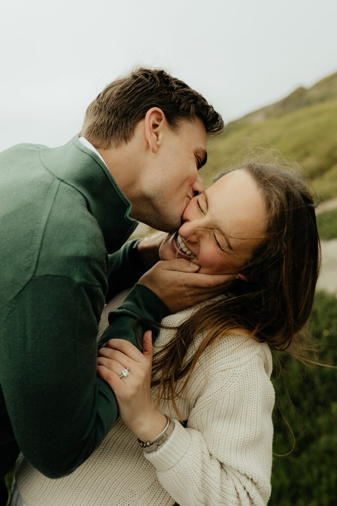 happy couple at their engagement session