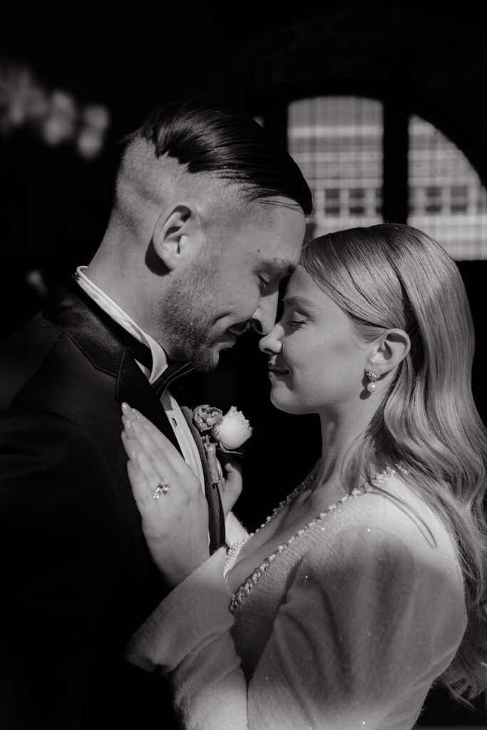 San Francisco City Hall Elopement couple in shadows