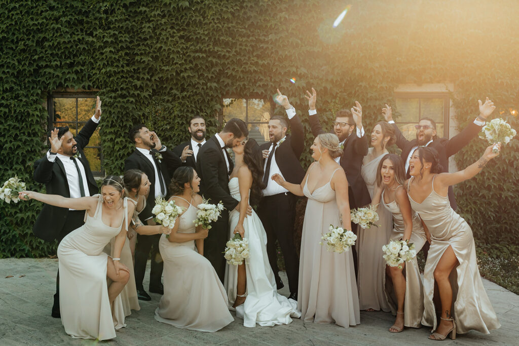 Clos LaChance Wedding - Bride and groom with bridal party