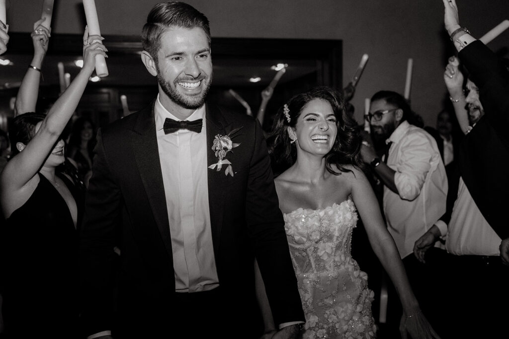 Clos LaChance Wedding bride and groom entering dancefloor